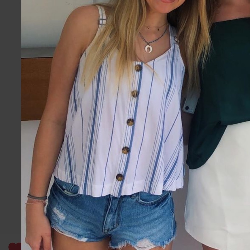 Hollister stripped tank top